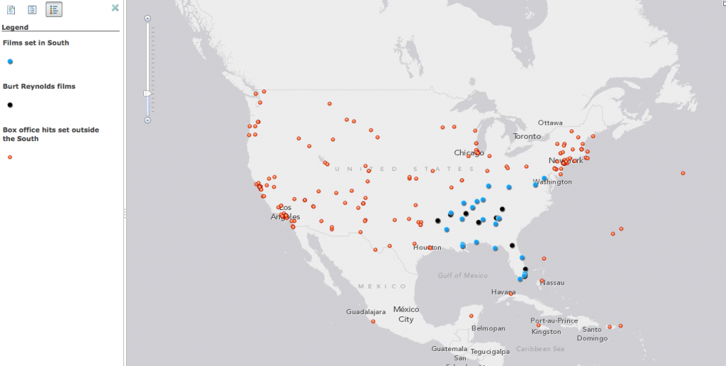 Fig. 1. Map of Hit Films, 1970-1981